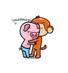 Monkey and Pig Nori AiKa 2（個別スタンプ：30）