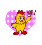 Shang Ai wear rooster clothing（個別スタンプ：34）