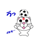 しろ猫のサッカー（個別スタンプ：20）