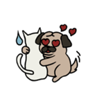 pug and cat's love story（個別スタンプ：2）