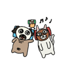 pug and cat's love story（個別スタンプ：9）