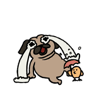 pug and cat's love story（個別スタンプ：17）