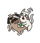 pug and cat's love story（個別スタンプ：18）