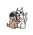 pug and cat's love story（個別スタンプ：19）