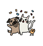 pug and cat's love story（個別スタンプ：21）