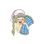丸メガネちゃんとネコ（個別スタンプ：1）