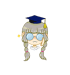 丸メガネちゃんとネコ（個別スタンプ：13）
