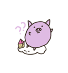 a purple pig,a cloud and house（個別スタンプ：2）