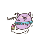 a purple pig,a cloud and house（個別スタンプ：6）