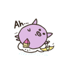 a purple pig,a cloud and house（個別スタンプ：8）