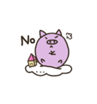 a purple pig,a cloud and house（個別スタンプ：11）