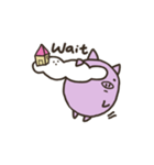 a purple pig,a cloud and house（個別スタンプ：16）