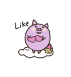 a purple pig,a cloud and house（個別スタンプ：17）