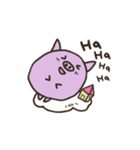 a purple pig,a cloud and house（個別スタンプ：20）