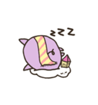 a purple pig,a cloud and house（個別スタンプ：21）