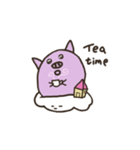 a purple pig,a cloud and house（個別スタンプ：29）