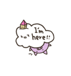 a purple pig,a cloud and house（個別スタンプ：35）