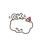 a purple pig,a cloud and house（個別スタンプ：37）