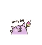 a purple pig,a cloud and house（個別スタンプ：40）