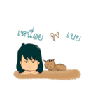 The Girl and cat（個別スタンプ：28）