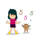 The Girl and cat（個別スタンプ：35）