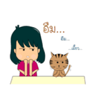 The Girl and cat（個別スタンプ：36）