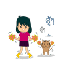 The Girl and cat（個別スタンプ：38）