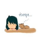 The Girl and cat（個別スタンプ：40）