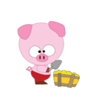 Pink Pig wearing a red pants（個別スタンプ：1）