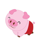 Pink Pig wearing a red pants（個別スタンプ：4）