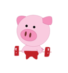 Pink Pig wearing a red pants（個別スタンプ：5）