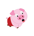 Pink Pig wearing a red pants（個別スタンプ：8）