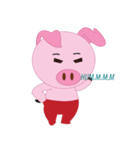 Pink Pig wearing a red pants（個別スタンプ：10）