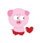 Pink Pig wearing a red pants（個別スタンプ：11）