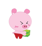 Pink Pig wearing a red pants（個別スタンプ：12）