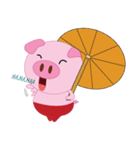 Pink Pig wearing a red pants（個別スタンプ：16）