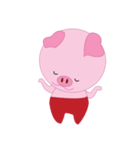 Pink Pig wearing a red pants（個別スタンプ：19）