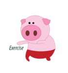 Pink Pig wearing a red pants（個別スタンプ：25）