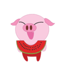 Pink Pig wearing a red pants（個別スタンプ：28）