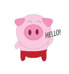 Pink Pig wearing a red pants（個別スタンプ：31）