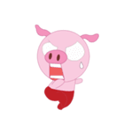 Pink Pig wearing a red pants（個別スタンプ：32）