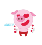 Pink Pig wearing a red pants（個別スタンプ：38）