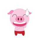 Pink Pig wearing a red pants（個別スタンプ：39）