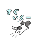 かまってほしい白黒の犬（個別スタンプ：7）