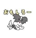 かまってほしい白黒の犬（個別スタンプ：10）