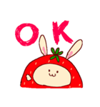 いちごウサギの日常（個別スタンプ：3）