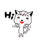 white cat achu~（個別スタンプ：1）
