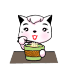 white cat achu~（個別スタンプ：37）