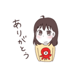 タコが好きな干物系女子（個別スタンプ：3）
