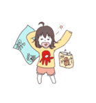 タコが好きな干物系女子（個別スタンプ：15）